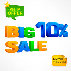 big sale inscription 10 vector image