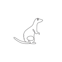 single continuous line drawing cute standing vector image