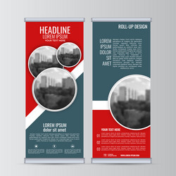 roll up business banner design vertical template vector image