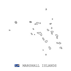 Marshall islands map line linear thin vector