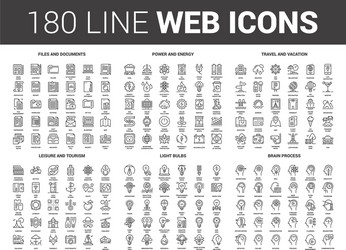 flat line web icons vector image