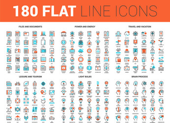 flat line web icons vector image