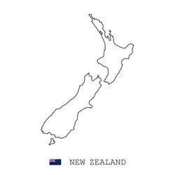 New zealand map line linear thin simple vector