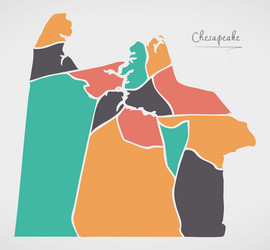 chesapeake virginia map with neighborhoods vector image