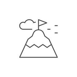 mountain peak line outline icon vector image