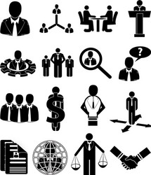 business people icons set vector image