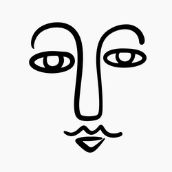 fashion cubism one line drawing woman face logo vector image