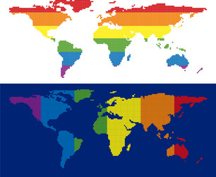 spectrum pixel dotted world map vector image