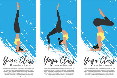 yoga class vertical flyers in flat style vector image