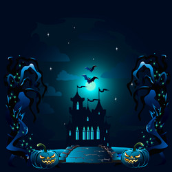 halloween poster with castle vector image