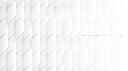 3d parallelograms simple white abstract background vector image