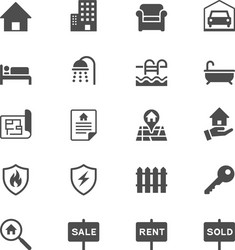 real estate flat icons vector image