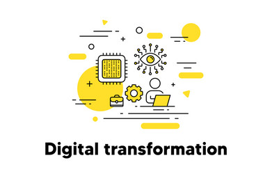 digital transformation line icon artificial vector image