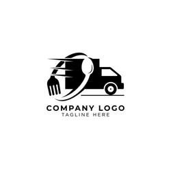 food delivery truck logo icon vector image