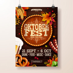 oktoberfest party flyer with fresh vector image