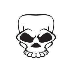 black and white human skull icon symbol or emblem vector image