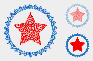 star seal stamp icon mosaics squares vector image