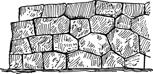 polygonal masonry a technique of stone vector