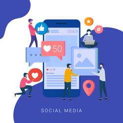 modern flat design of social media concept vector image