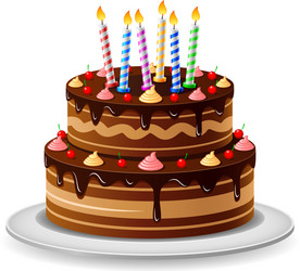 birthday cake isolated on white background vector image