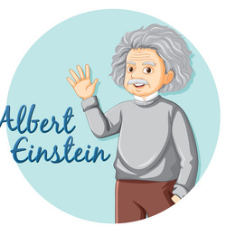 portrait of albert einstein in cartoon style vector image