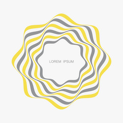 yellow and gray curved lines forming a circular vector image