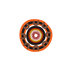 aboriginal art dots painting icon logo design vector image