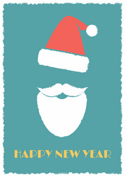 Happy new year greeting card with santa claus vector