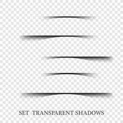 transparent realistic paper shadow effect set web vector image