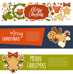 merry christmas happy winter holiday banners vector image