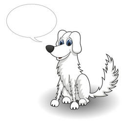 sketchy cartoon dog with speaking bubble vector image