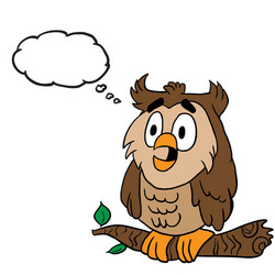 owl with thought bubble vector image