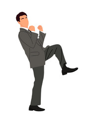 business man in success and victory pose vector image