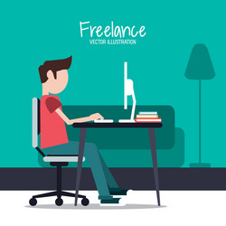 man and freelance design vector image