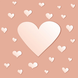 background with hearts in beige color gamma vector image