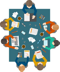 business meeting in top view vector image