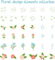 decorative floral design elements collection vector image