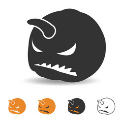 halloween pumpkin icon scary face for party vector image