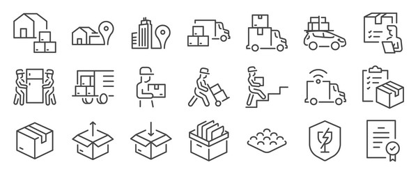 moving service icon set vector image