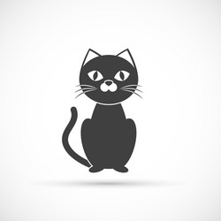 black cat icon vector image