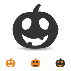 halloween pumpkin icon scary face for party vector image