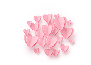 heart round background with light pink paper vector image