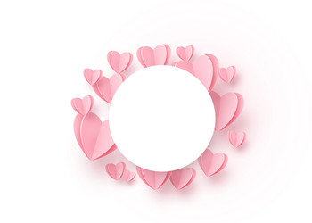 heart round background with light pink paper vector image