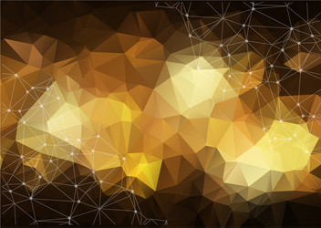 gold geometric low poly background shiny metallic vector image