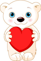 valentine day polar bear vector image