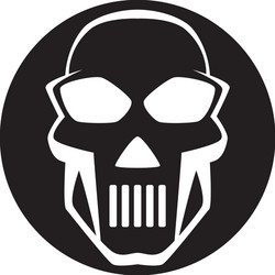 black and white human skull icon symbol or emblem vector image