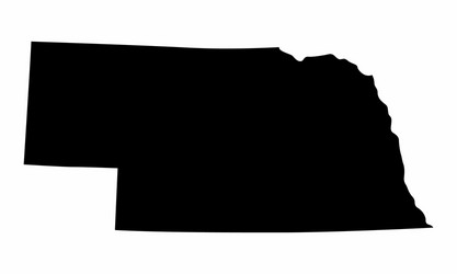 nebraska state silhouette map vector image