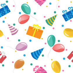 happy birthday seamless pattern with gift boxes vector image