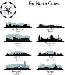 Far north cities collection vector