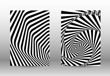 Set of abstract patterns with distorted lines vector